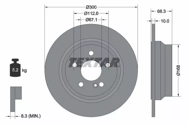 TEXTAR 92115405 Гальмівні диски