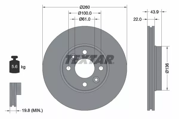 TEXTAR 92119203 Тормозные диски