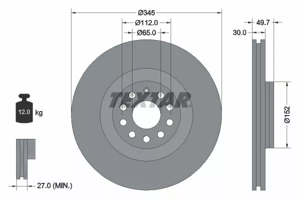 TEXTAR 92120603 Гальмівні диски