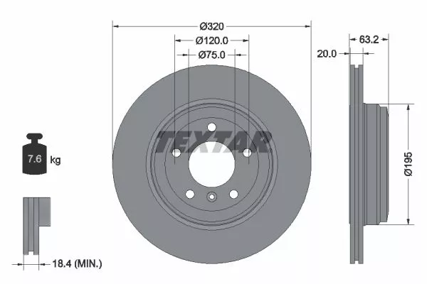 TEXTAR 92122703 Тормозные диски