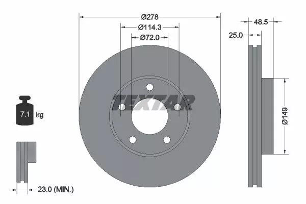 TEXTAR 92130303 Тормозные диски