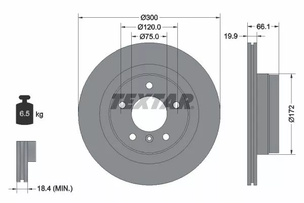 TEXTAR 92133003 Гальмівні диски