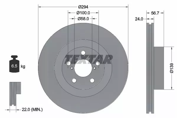 TEXTAR 92139500 Тормозные диски