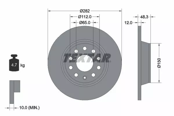 TEXTAR 92140803 Тормозные диски