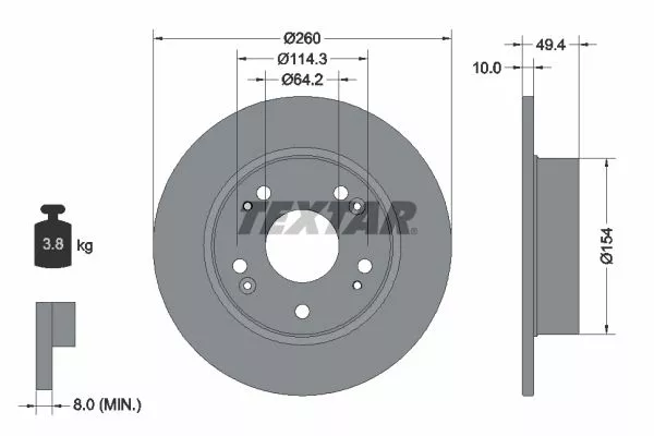 TEXTAR 92144603 Тормозные диски