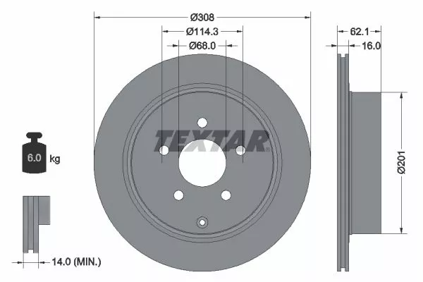 TEXTAR 92149303 Тормозные диски