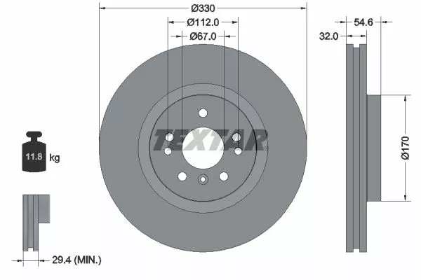 TEXTAR 92150605 Гальмівні диски