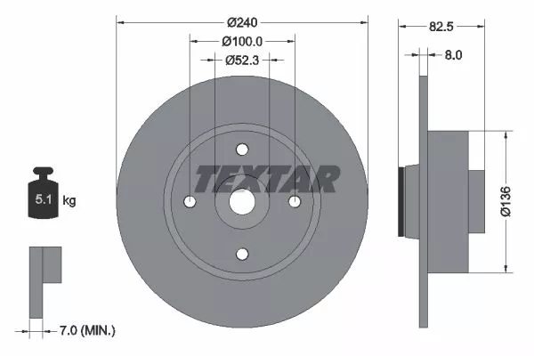 TEXTAR 92154403 Тормозные диски