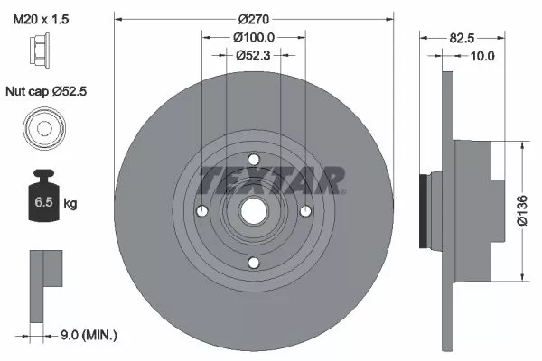 TEXTAR 92154503 Гальмівні диски