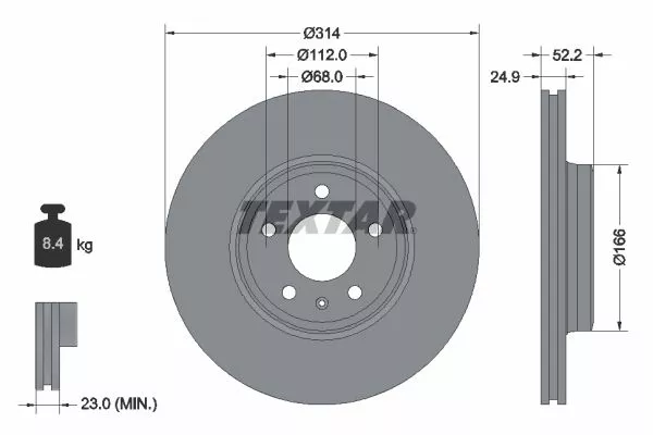 TEXTAR 92159903 Гальмівні диски