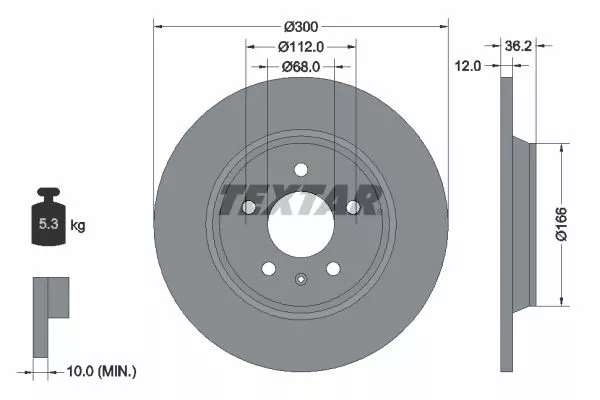 TEXTAR 92160103 Тормозные диски