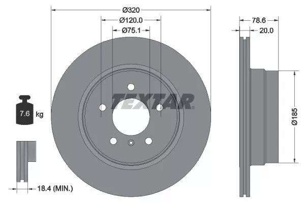 TEXTAR 92161103 Гальмівні диски