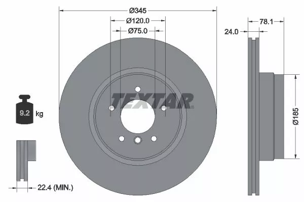 TEXTAR 92161205 Тормозные диски