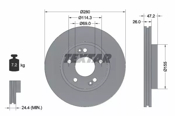 TEXTAR 92161605 Тормозные диски