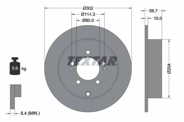 TEXTAR 92167003 Гальмівні диски