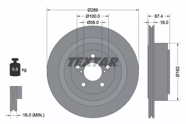 TEXTAR 92173603 Тормозные диски