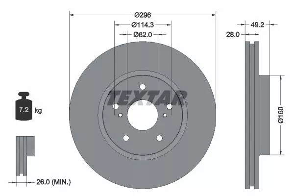 TEXTAR 92174303 Гальмівні диски