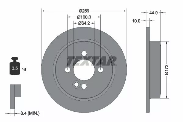 TEXTAR 92175003 Тормозные диски