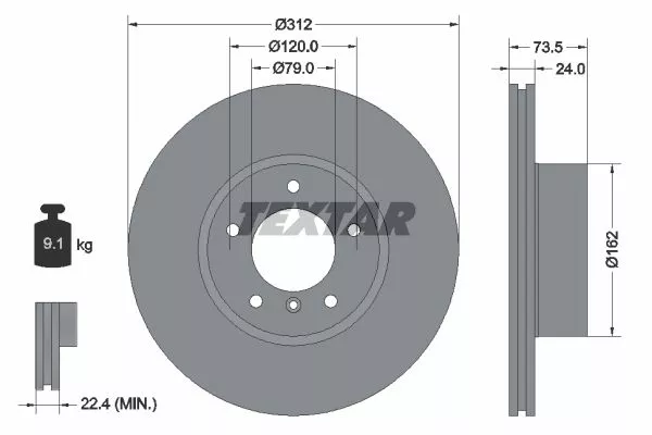 TEXTAR 92176105 Тормозные диски