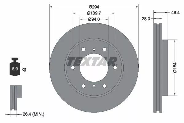 TEXTAR 92180203 Тормозные диски