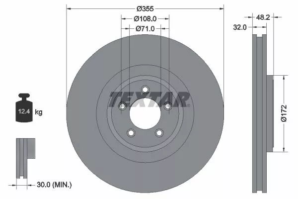 TEXTAR 92186305 Тормозные диски