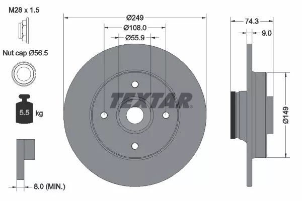 TEXTAR 92194103 Тормозные диски