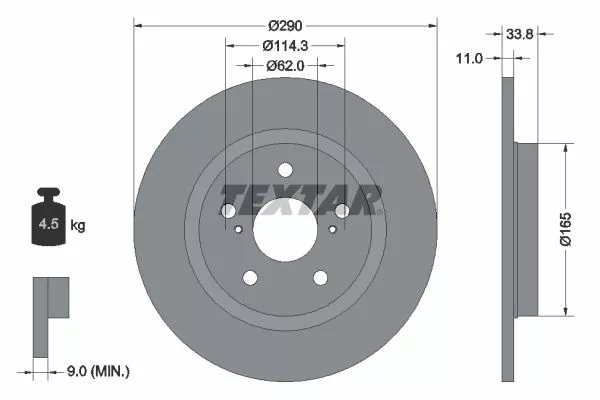 TEXTAR 92195200 Гальмівні диски