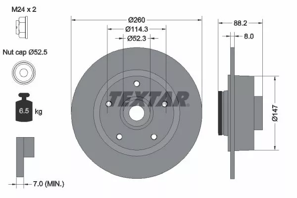 TEXTAR 92195903 Гальмівні диски