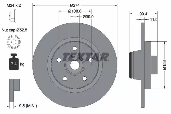 TEXTAR 92196203 Гальмівні диски