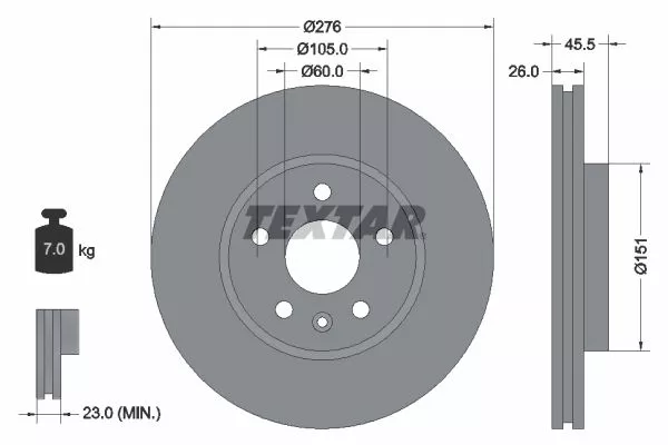 TEXTAR 92198903 Тормозные диски