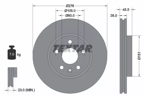 TEXTAR 92198903 Гальмівні диски