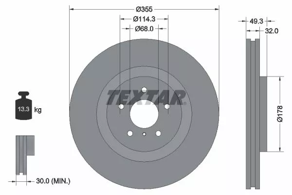 TEXTAR 92199105 Гальмівні диски