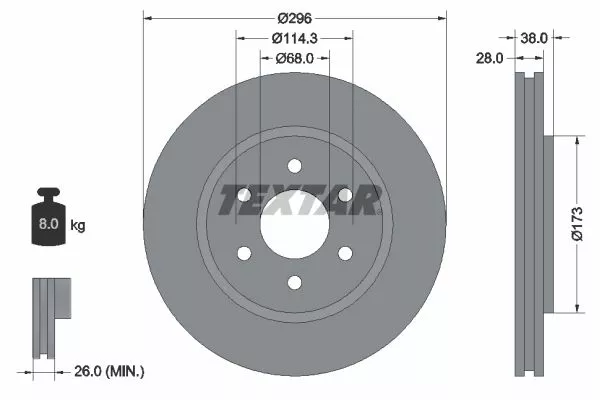 TEXTAR 92199603 Тормозные диски