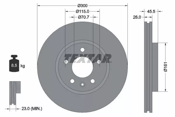 TEXTAR 92205605 Тормозные диски