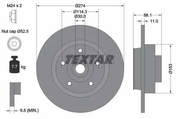 TEXTAR 92232603 Тормозные диски