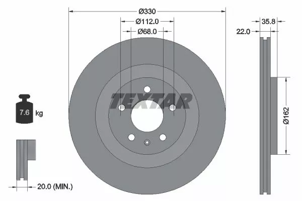 TEXTAR 92238305 Тормозные диски