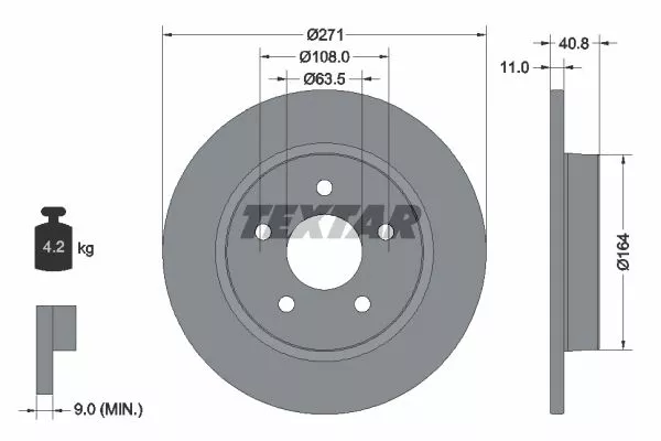 TEXTAR 92239003 Тормозные диски