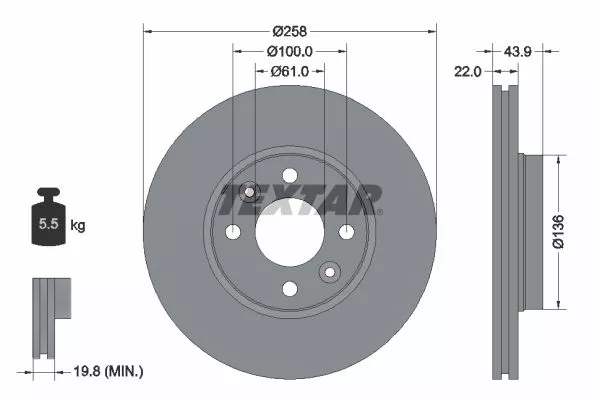 TEXTAR 92241503 Тормозные диски