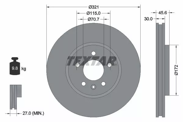 TEXTAR 92256803 Тормозные диски