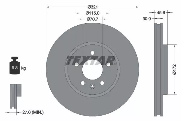 TEXTAR 92256803 Гальмівні диски