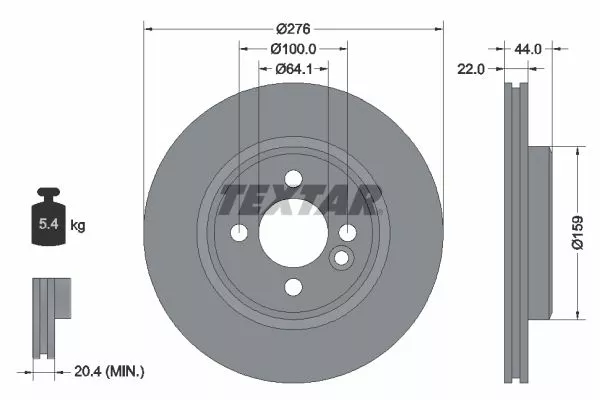 TEXTAR 92262403 Тормозные диски