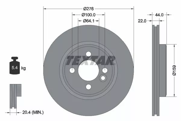 TEXTAR 92262403 Гальмівні диски