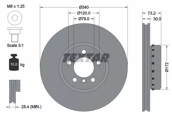 TEXTAR 92264925 Тормозные диски