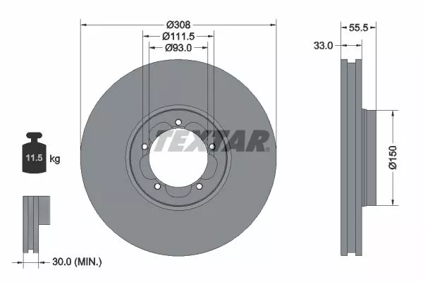 TEXTAR 92273003 Гальмівні диски