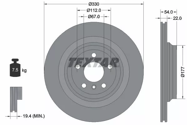 TEXTAR 92273505 Гальмівні диски