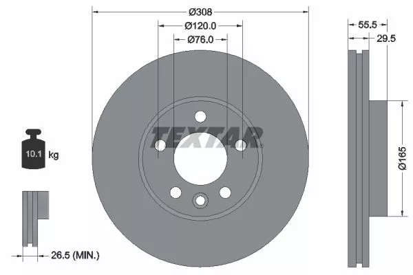 TEXTAR 92279505 Тормозные диски