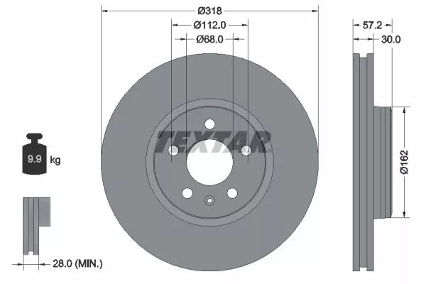 TEXTAR 92282705 Тормозные диски