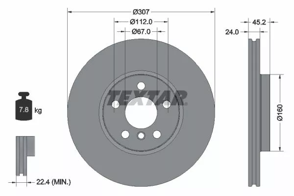 TEXTAR 92283603 Тормозные диски