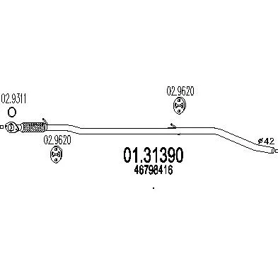 MTS 01.31390 Средний глушитель выхлопных газов