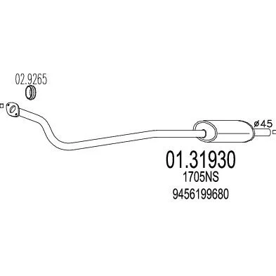MTS 01.31930 Средний глушитель выхлопных газов